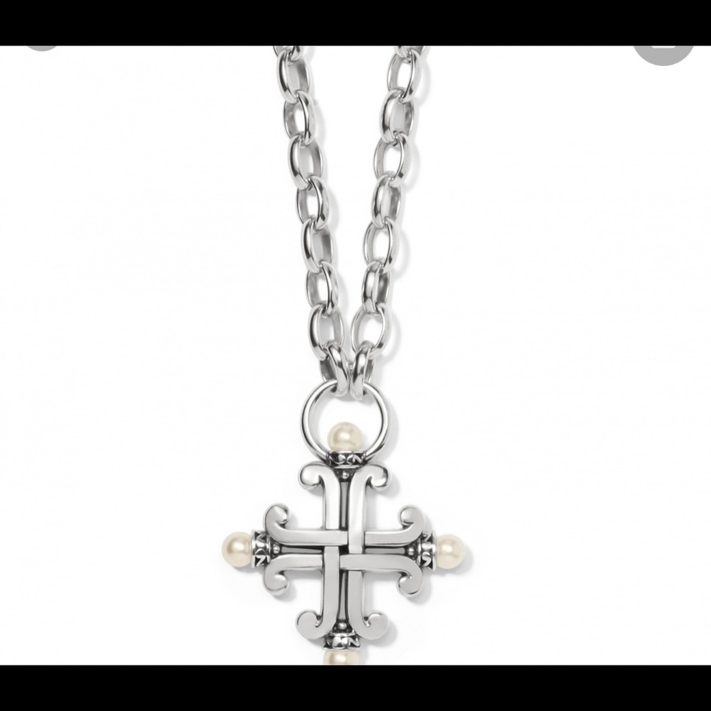 Brighton Pearl adorned cross necklace